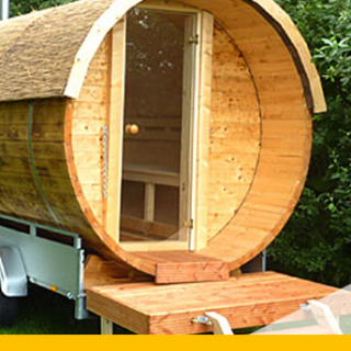 Sauna-Spaß - Mobile Fasssauna