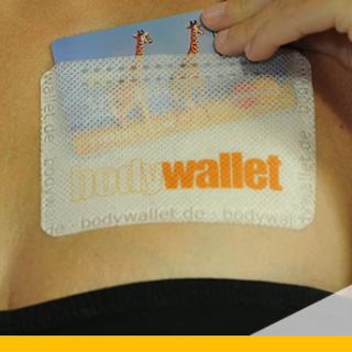 Bodywallet Geldbörse zum Aufkleben