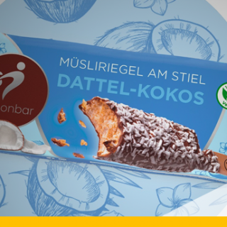 Moonbar Dattel-Kokos-Müsliriegel am Stiel